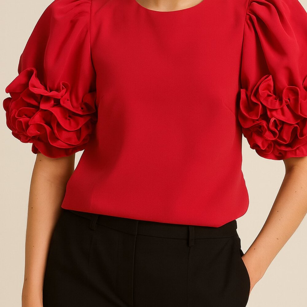 alberto makali WOMAN Puff‑Sleeve Blouse - Picture 3 of 16